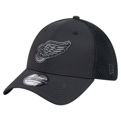  Detroit Red Wings New Era Blackout 39THIRTY Stretch Hat - Black
