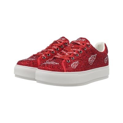  Detroit Red Wings Cuce Women's Crystal Team Logo Sneakers - Red
