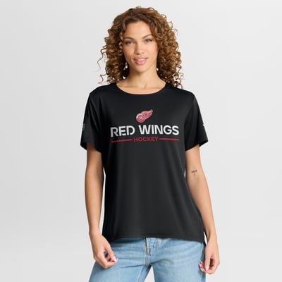Detroit Red Wings Fanatics Women's Authentic Pro Rink Tech T-Shirt - Black