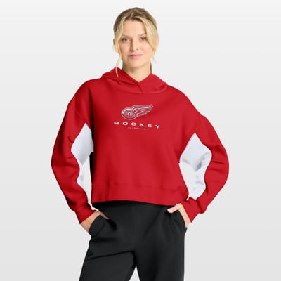 Detroit Red Wings Fanatics Women's Back Check Boxy Hoodie - Red