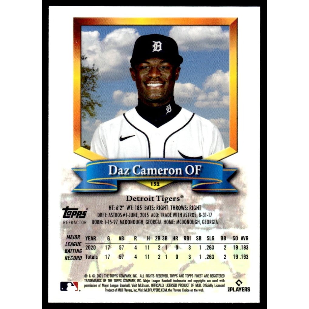 2021 Finest Flashbacks Refractors #152 Daz Cameron