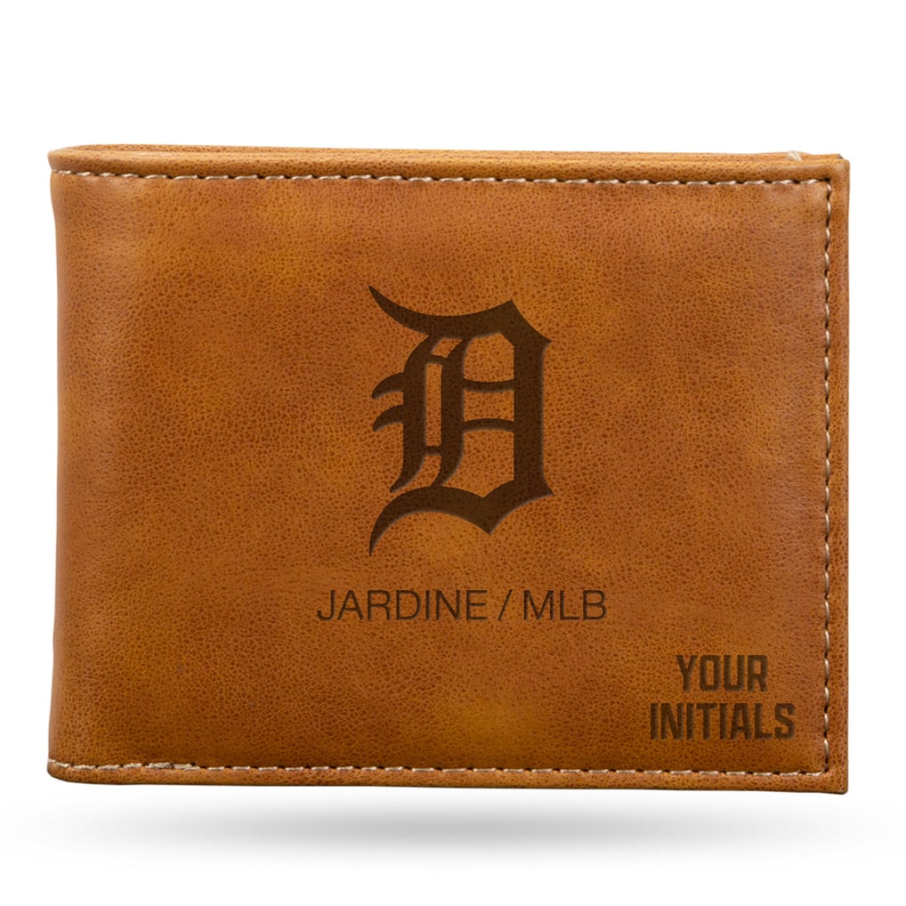 Detroit Tigers Personalized Billfold Wallet - Brown