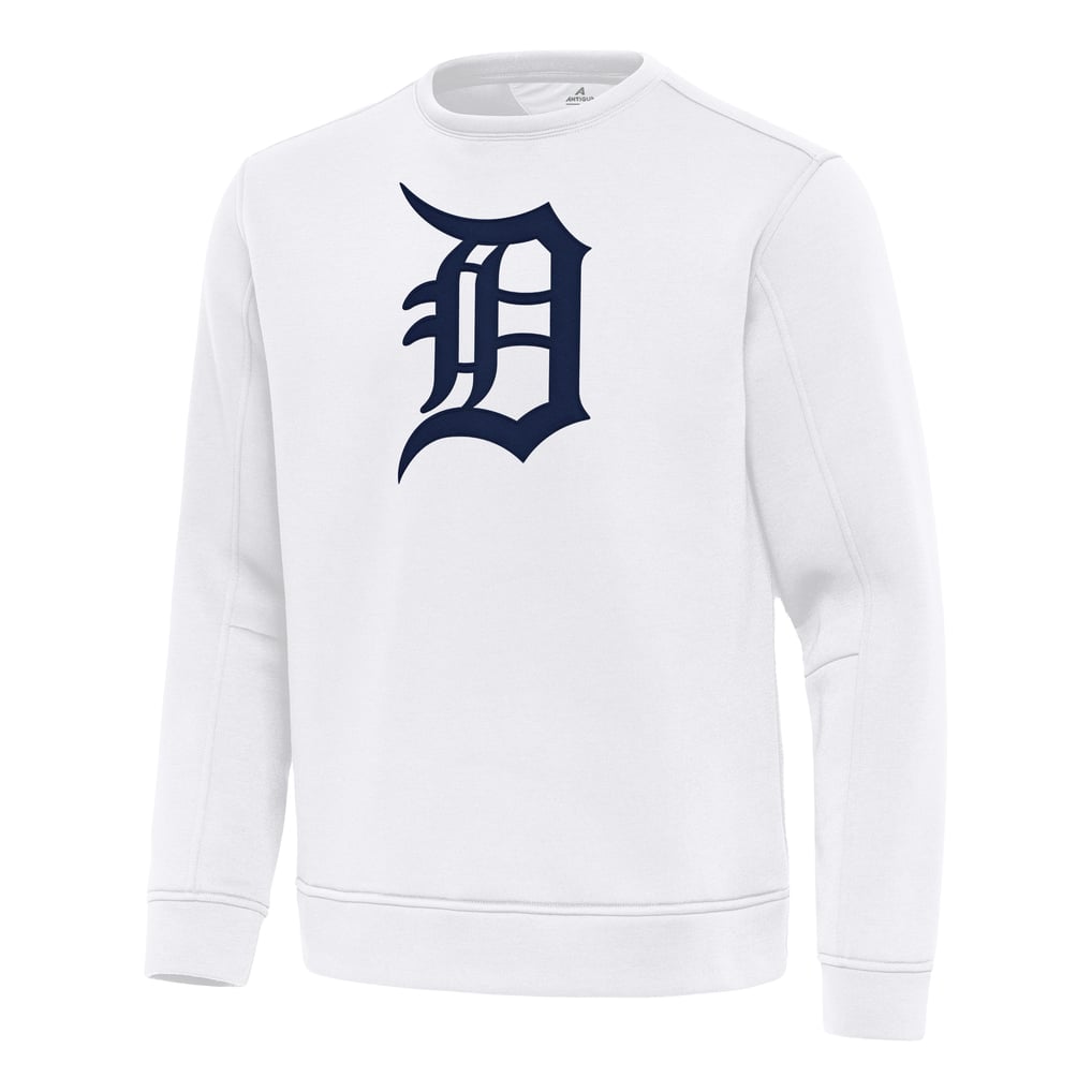 Detroit Tigers Antigua Relevant Lightweight Pullover Sweatshirt - White