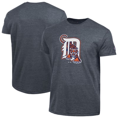  Detroit Tigers Champion Cooperstown Logo Tri-Blend T-Shirt - Navy