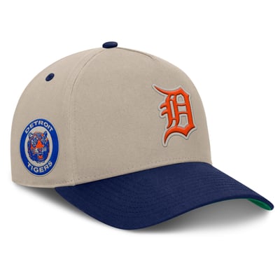 Detroit Tigers Fanatics Veteran A-Frame Adjustable Hat - Khaki/Navy