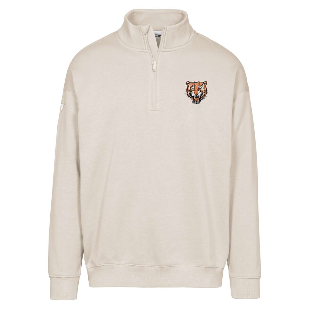 Detroit Tigers Levelwear Murray Core Logo Quarter-Zip Pullover Top - Khaki