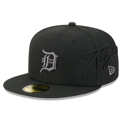 Detroit Tigers New Era Side Script 59FIFTY Fitted Hat - Black