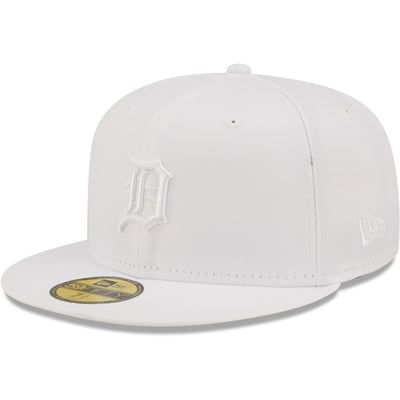 Detroit Tigers New Era White on White 59FIFTY Fitted Hat