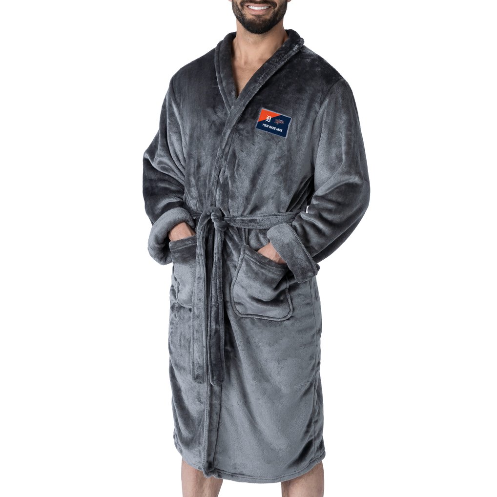 Detroit Tigers The Northwest Group Snipe Personalized Robe - Charcoal