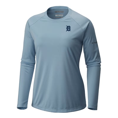 Detroit Tigers Columbia Tidal Tee II Long Sleeve T-Shirt - Light Blue