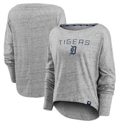 Detroit Tigers Fanatics Women's Nostalgia Long Sleeve T-Shirt - Heather Gray