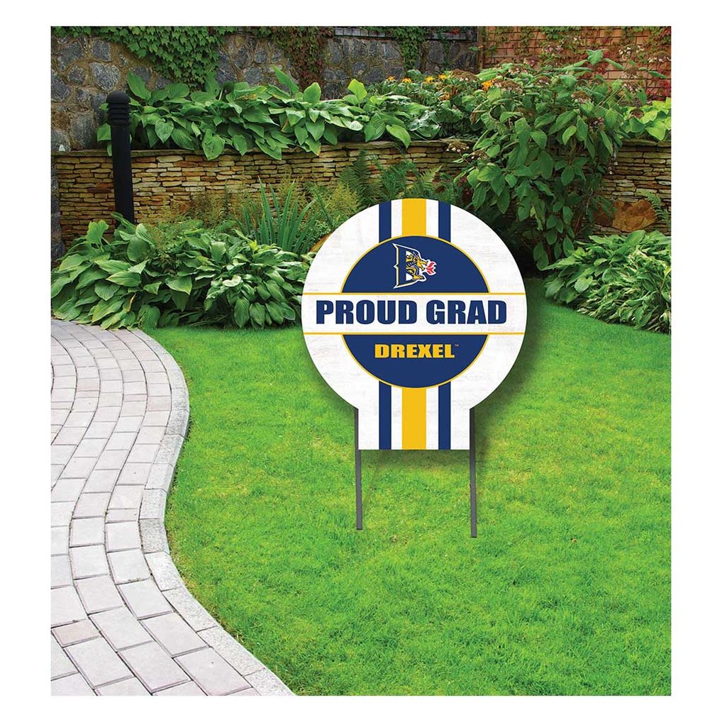 Drexel Dragons Proud Grad 20" x 20" Circle Yard Sign with Stakes
