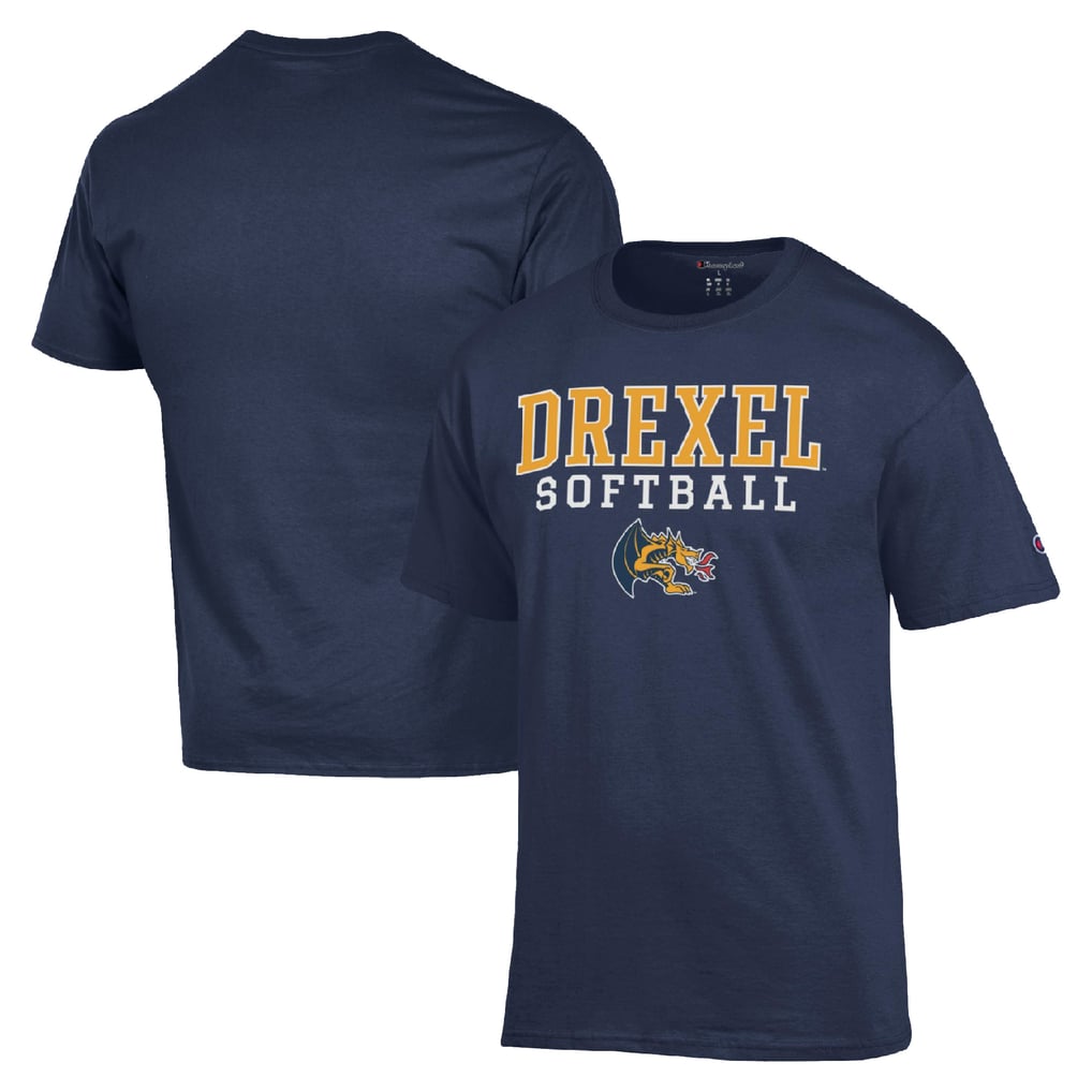  Drexel Dragons Champion Stack Logo Softball Powerblend T-Shirt - Navy