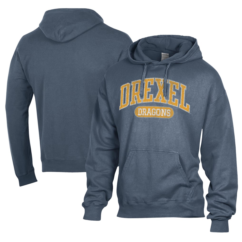  Drexel Dragons Comfort Wash Lightweight Fleece Pullover Hoodie - Navy