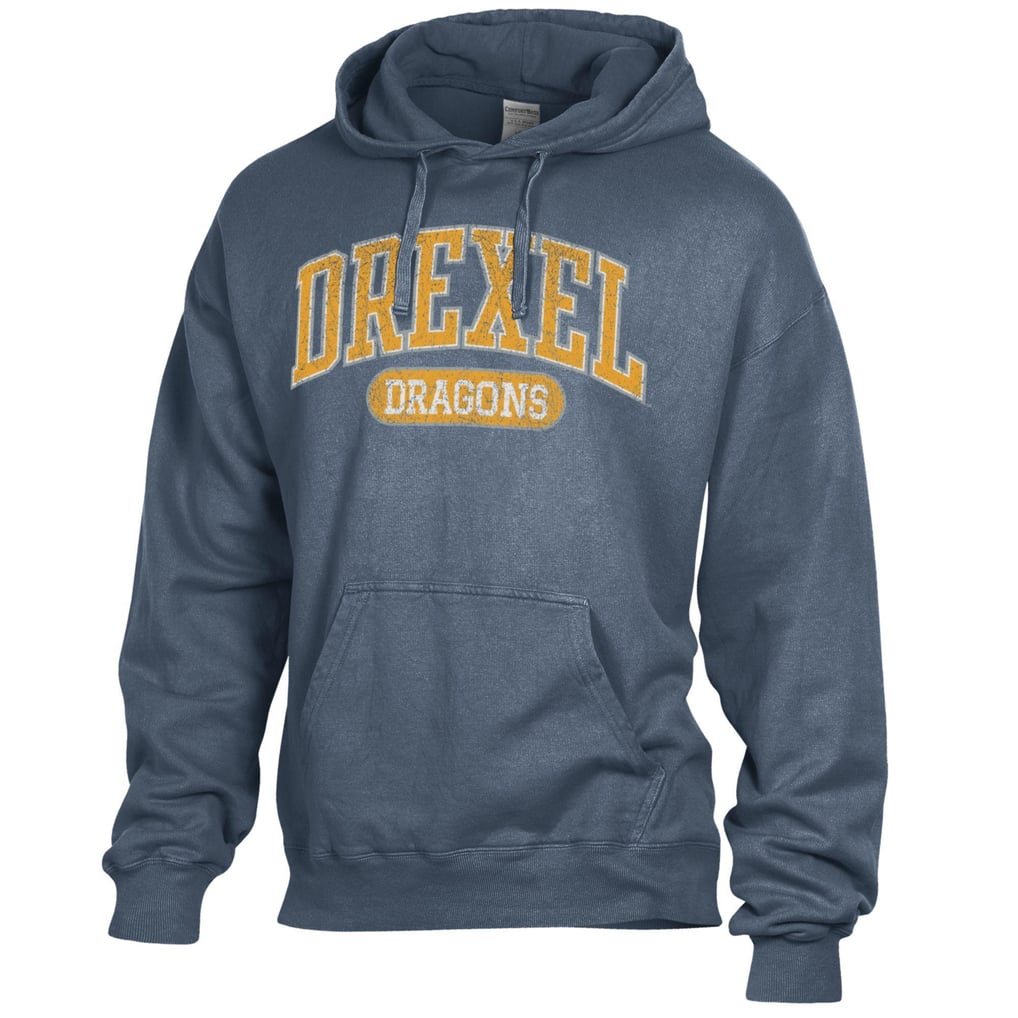  Drexel Dragons Comfort Wash Lightweight Fleece Pullover Hoodie - Navy