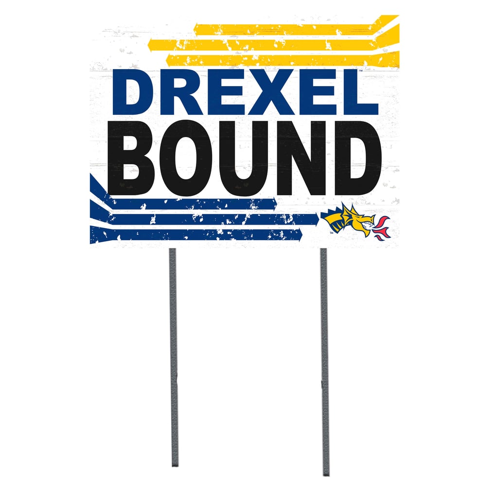 Drexel Dragons 18" x 24" Bound Yard Sign - White