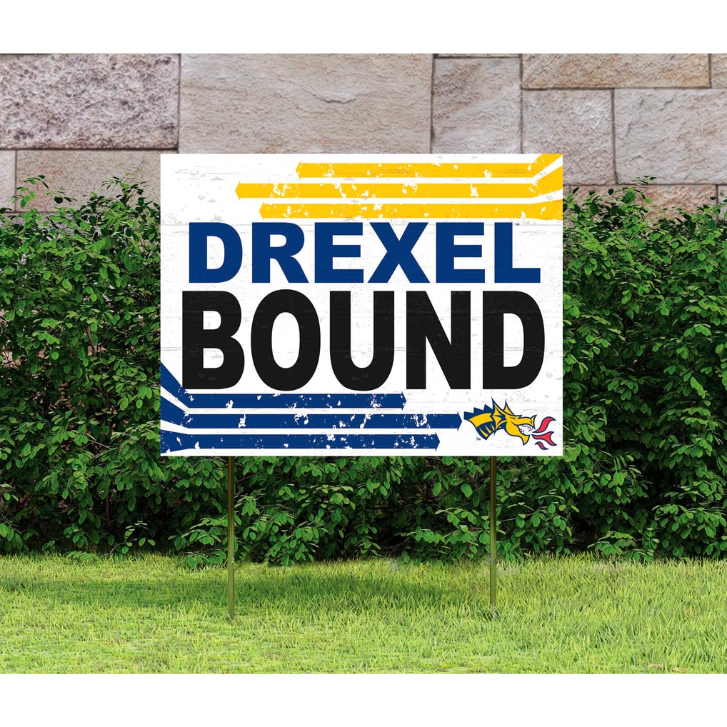Drexel Dragons 18" x 24" Bound Yard Sign - White