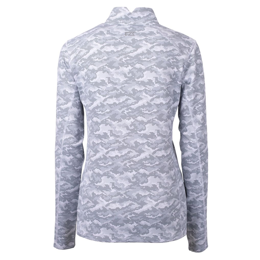 Drexel Dragons Cutter & Buck Women's Traverse Camo Quarter-Zip Pullover Top - Charcoal