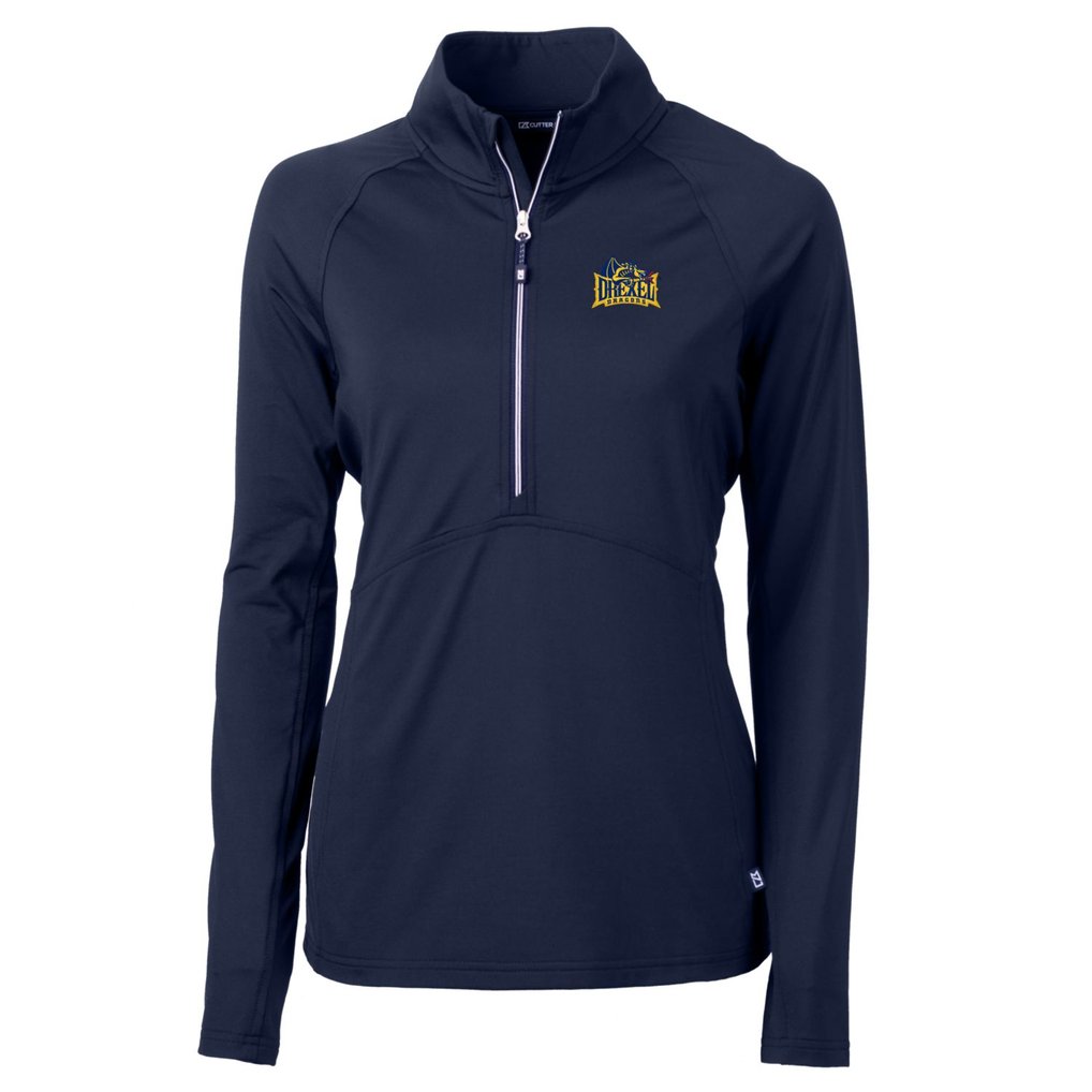 Drexel Dragons Cutter & Buck Women's Adapt Eco Knit Half-Zip Pullover Jacket - Navy