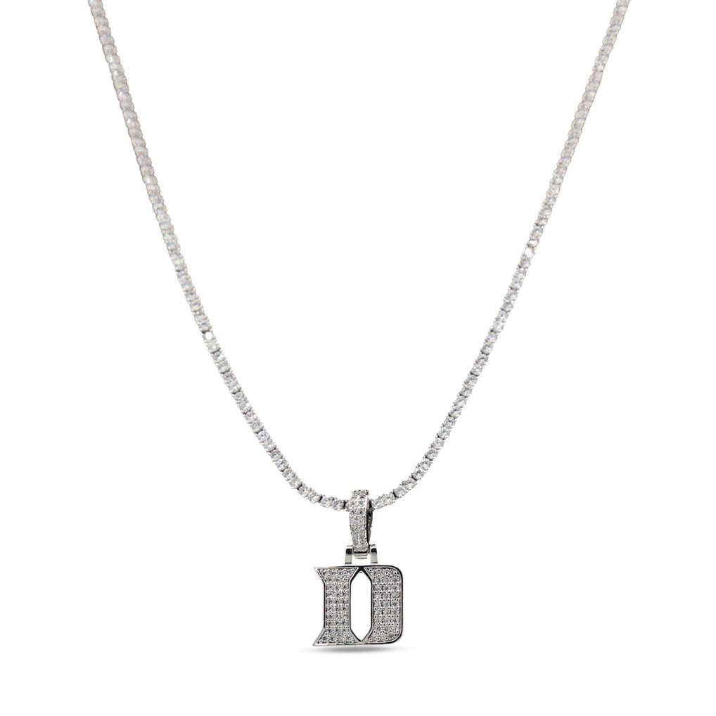 Duke Blue Devils GLD 14K White Gold Logo Pendant & 20" Tennis Chain