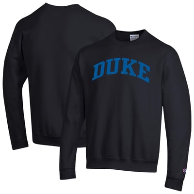  Duke Blue Devils Champion Basic Arch Fleece Pullover Sweatshirt - Black