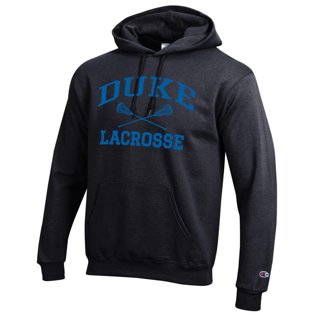  Duke Blue Devils Champion Icon Logo Lacrosse Pullover Hoodie - Black