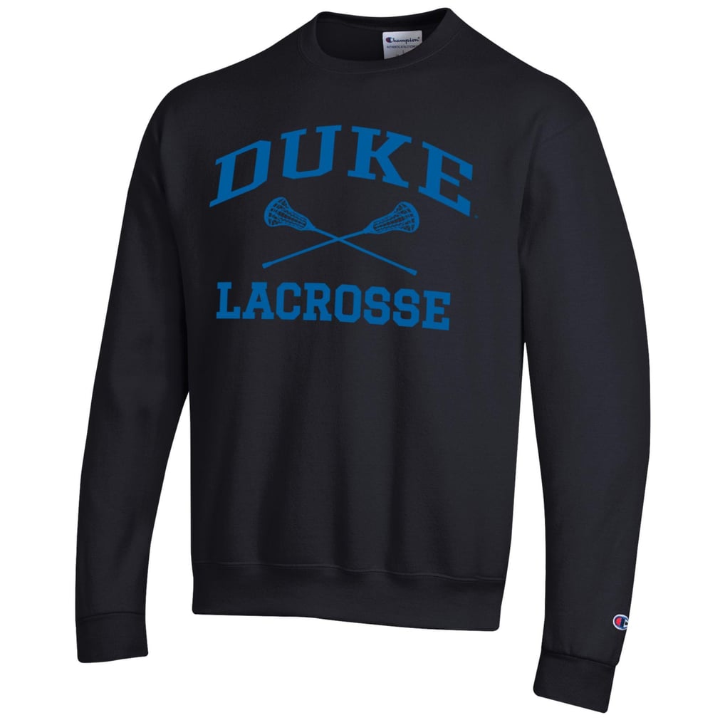  Duke Blue Devils Champion Icon Logo Lacrosse Pullover Sweatshirt - Black