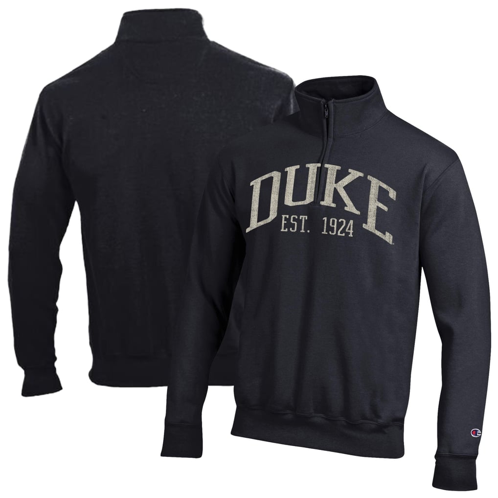  Duke Blue Devils Champion Powerblend Quarter-Zip Pullover - Black