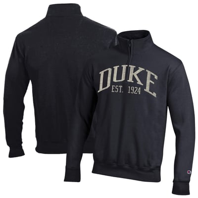  Duke Blue Devils Champion Powerblend Quarter-Zip Pullover - Black