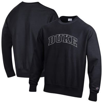  Duke Blue Devils Champion Reverse Weave Crewneck Sweatshirt - Black