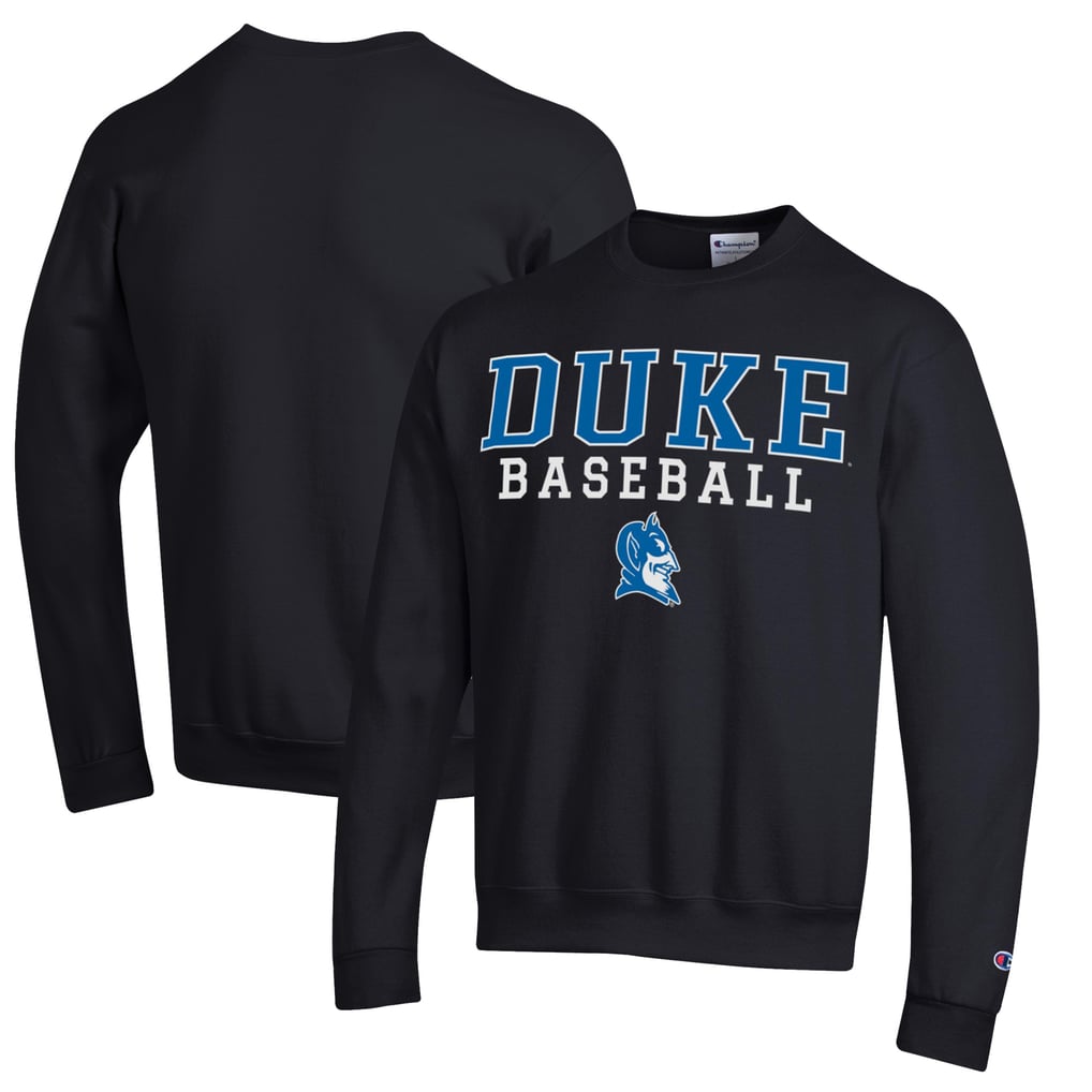  Duke Blue Devils Champion Stacked Logo Baseball Pullover Sweatshirt - Black