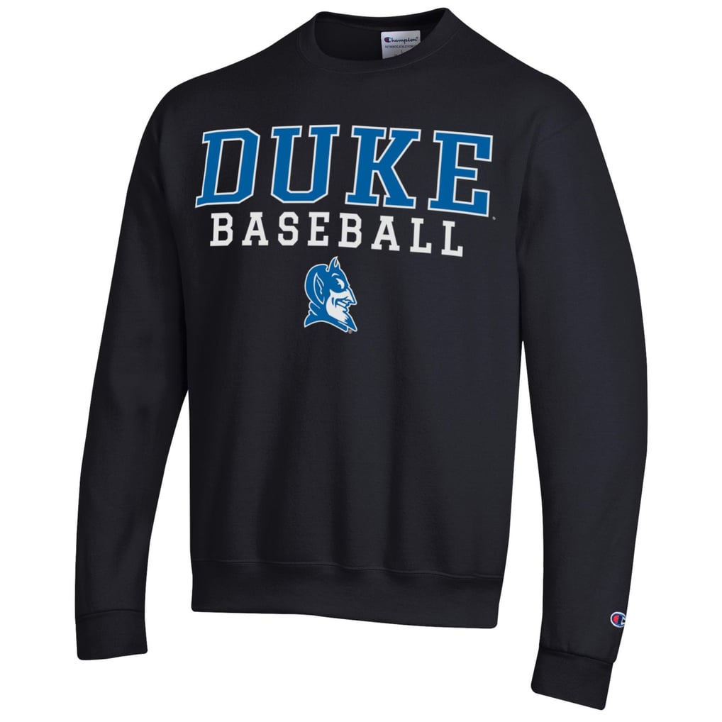  Duke Blue Devils Champion Stacked Logo Baseball Pullover Sweatshirt - Black