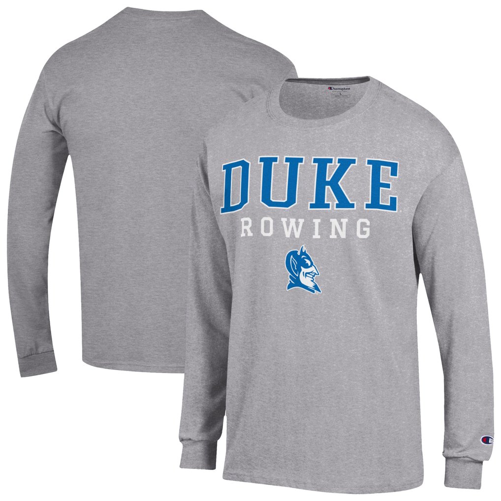  Duke Blue Devils Champion Rowing Jersey Long Sleeve T-Shirt – Gray
