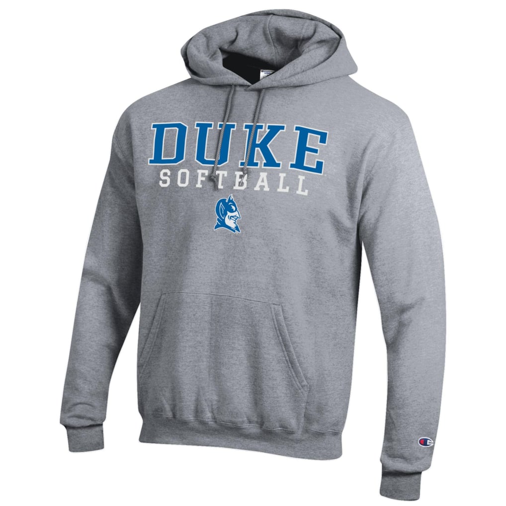  Duke Blue Devils Champion Stacked Logo Softball Pullover Hoodie - Gray