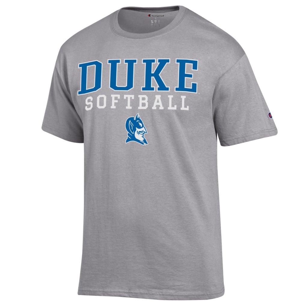 Duke Blue Devils Champion Stacked Logo Softball T-Shirt - Gray