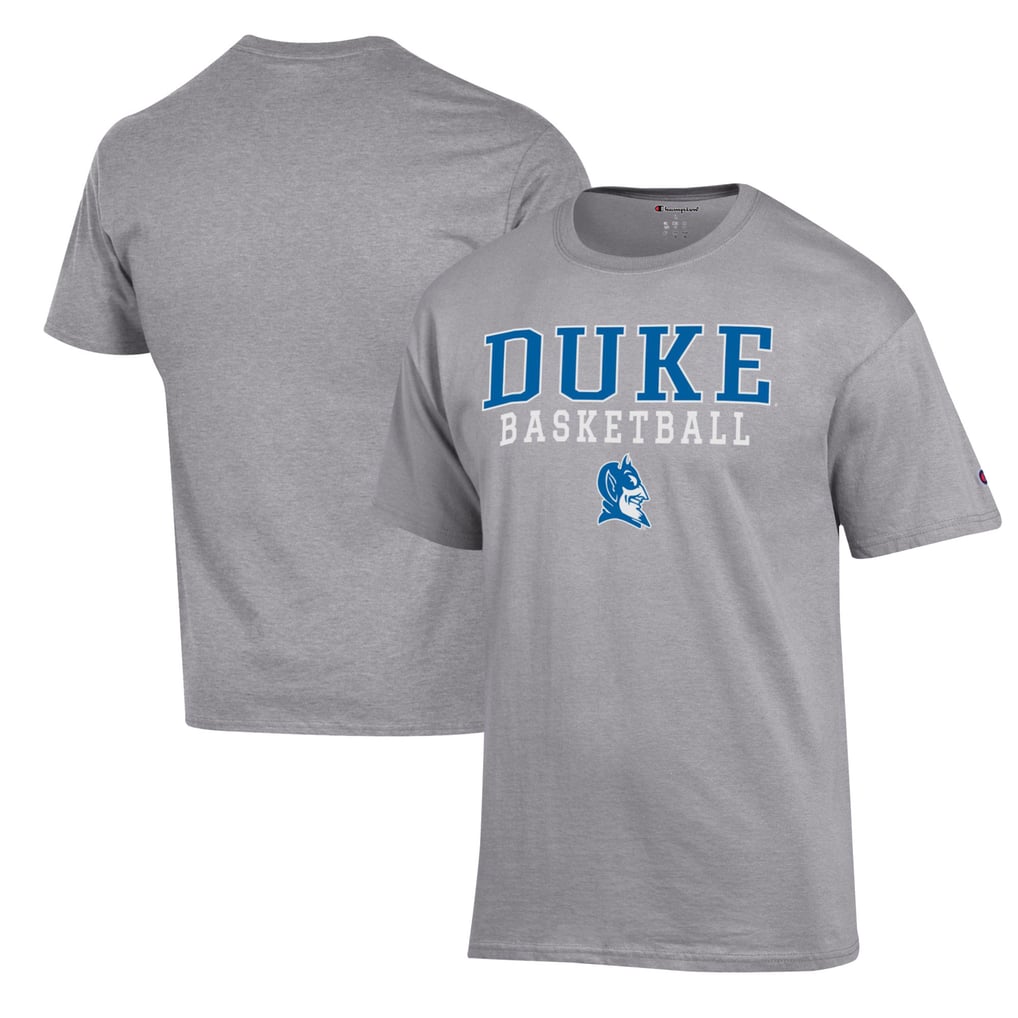 Duke Blue Devils Champion Basketball Stack T-Shirt - Heather Gray