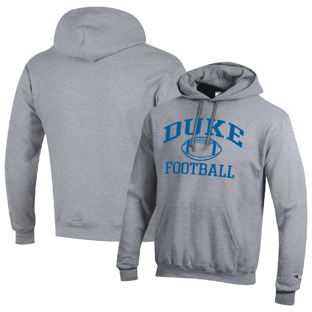 Duke Blue Devils Champion Football Icon Pullover Hoodie - Heather Gray