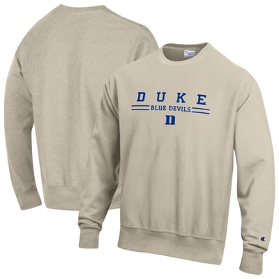 Duke Blue Devils Champion Reverse Weave Crewneck Sweatshirt - Oatmeal