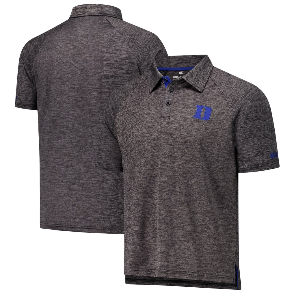 Duke Blue Devils Colosseum Down Swing Raglan Team Polo - Heather Charcoal