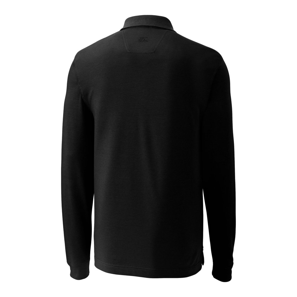  Duke Blue Devils Cutter & Buck Advantage Eco Tri-Blend Long Sleeve Polo - Black