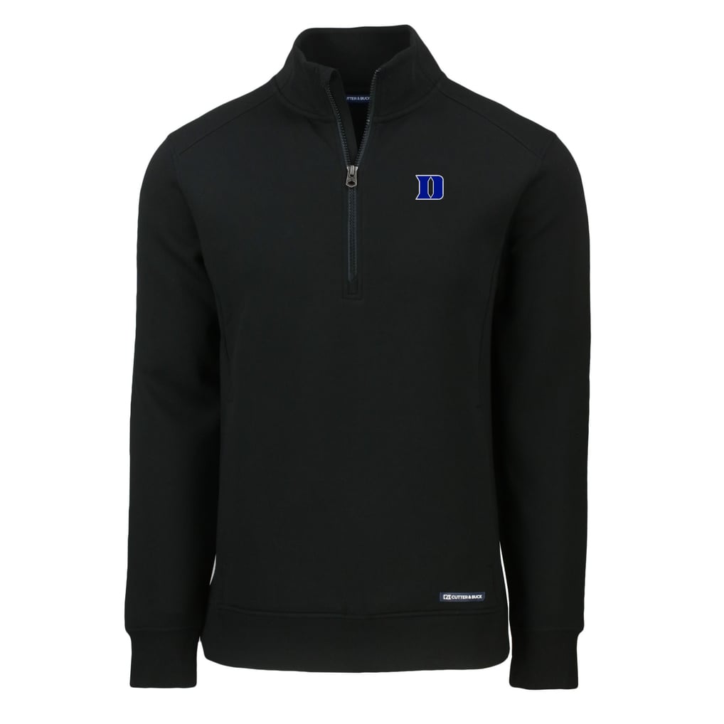  Duke Blue Devils Cutter & Buck Roam Eco Recycled Quarter-Zip Top - Black