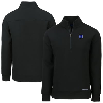  Duke Blue Devils Cutter & Buck Roam Eco Recycled Quarter-Zip Top - Black