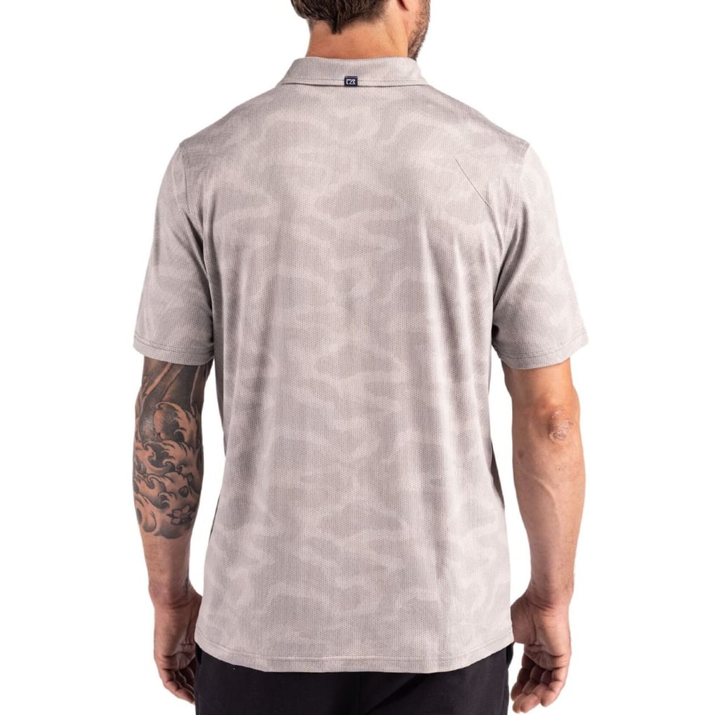 Duke Blue Devils Cutter & Buck Coastline Recycled Double-Peached Camo Polo - Gray