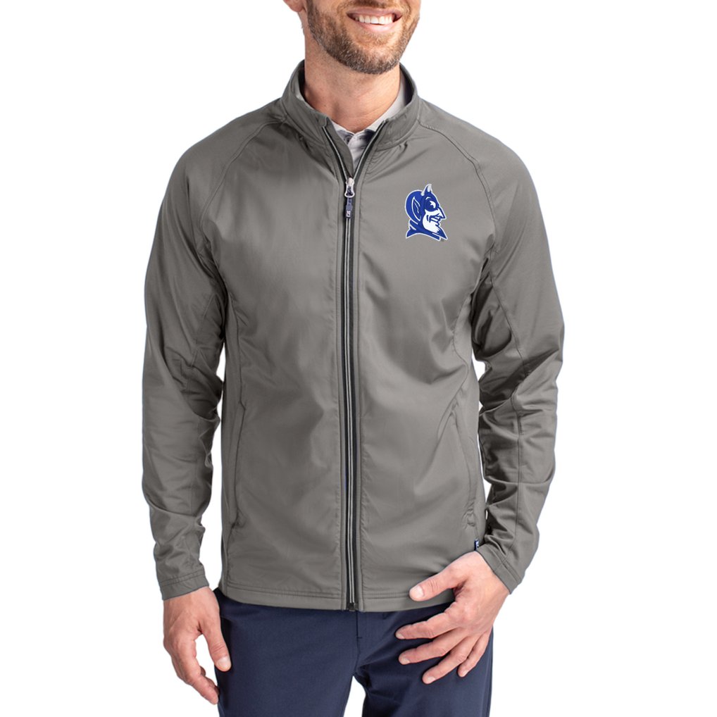 Duke Blue Devils Cutter & Buck Primary Logo Adapt Eco Knit Raglan Full-Zip Jacket - Gray