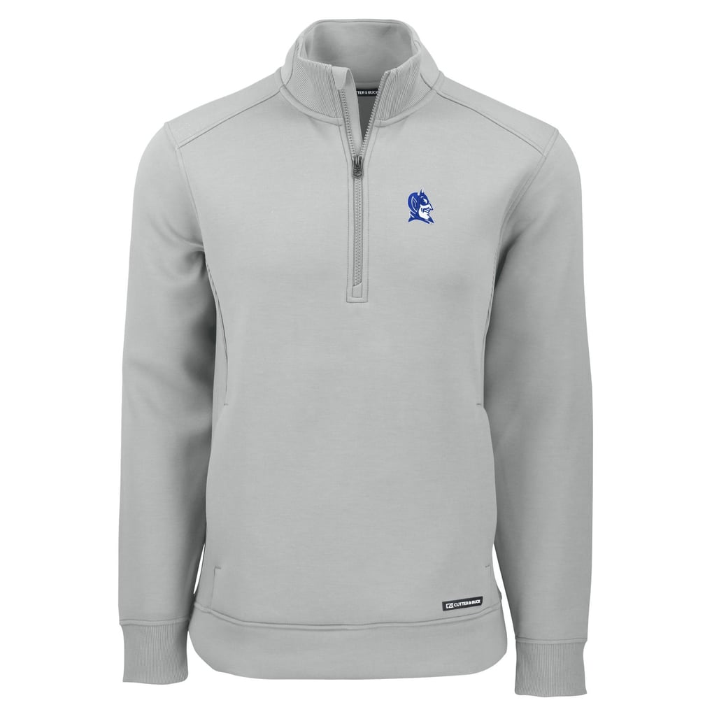  Duke Blue Devils Cutter & Buck Roam Eco Recycled Quarter-Zip Top - Gray
