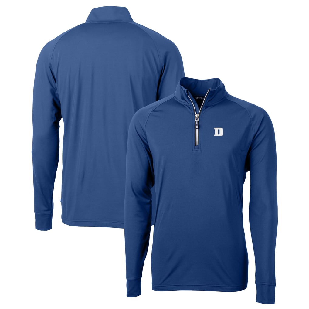 Duke Blue Devils Cutter & Buck Adapt Eco Knit Stretch Recycled Raglan DryTec Quarter-Zip Top - Royal
