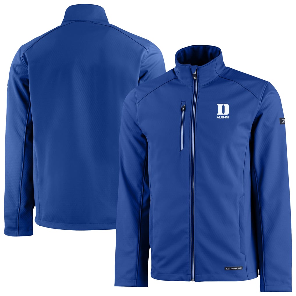  Duke Blue Devils Cutter & Buck Alumni Evoke Eco Softshell Recycled Full-Zip Jacket - Royal