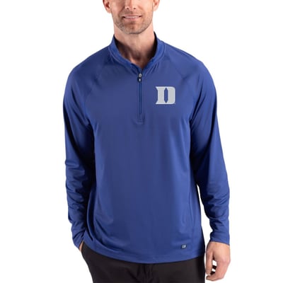 Duke Blue Devils Cutter & Buck Prospect Recycled Featherlight Stretch Quarter-Zip Top - Royal
