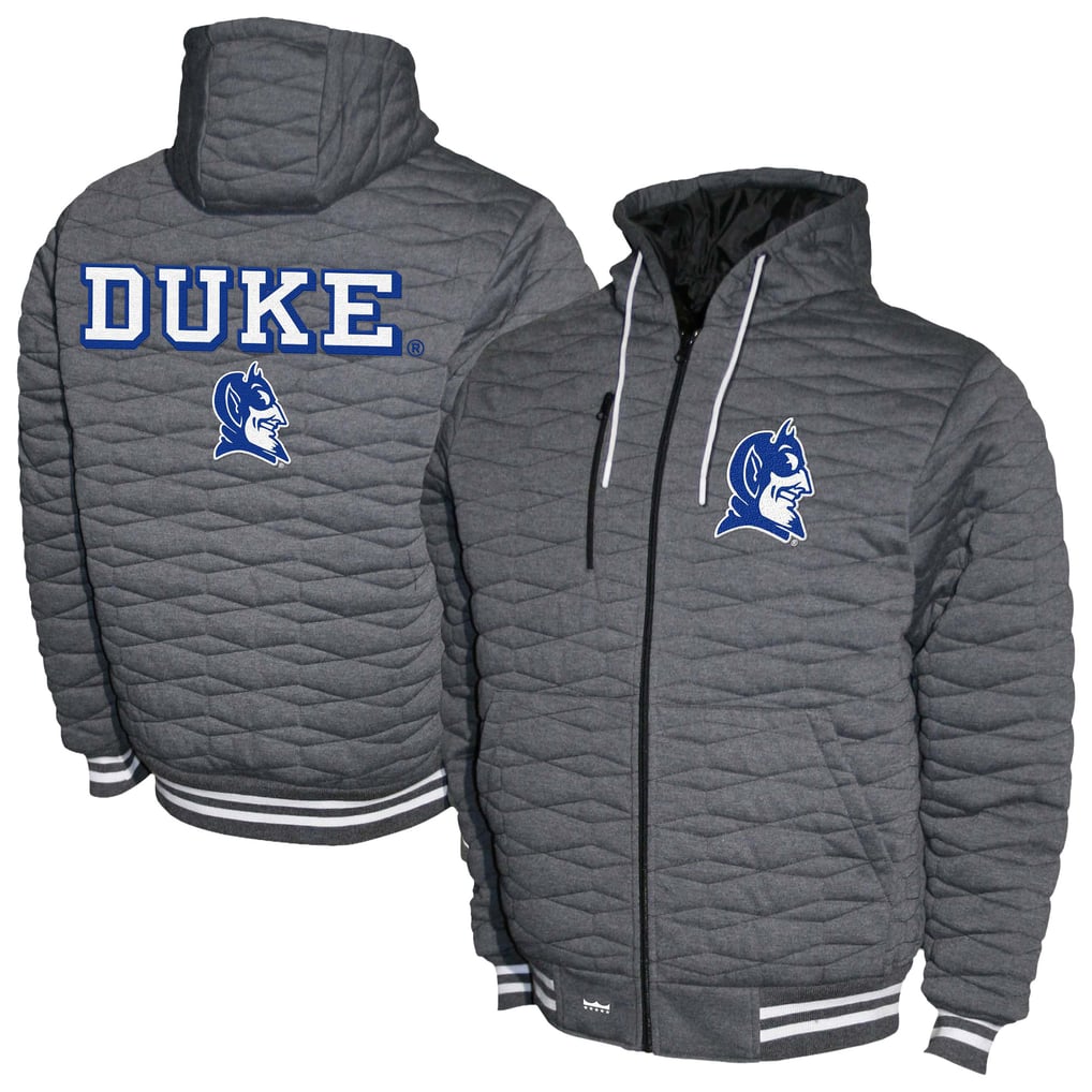  Duke Blue Devils Quilted Full-Zip Hooded Jacket - Gray