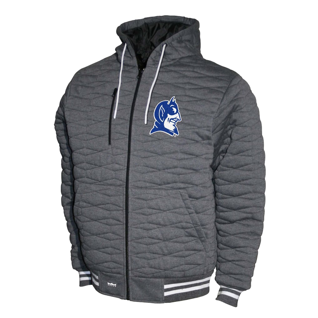 Duke Blue Devils Quilted Full-Zip Hooded Jacket - Gray